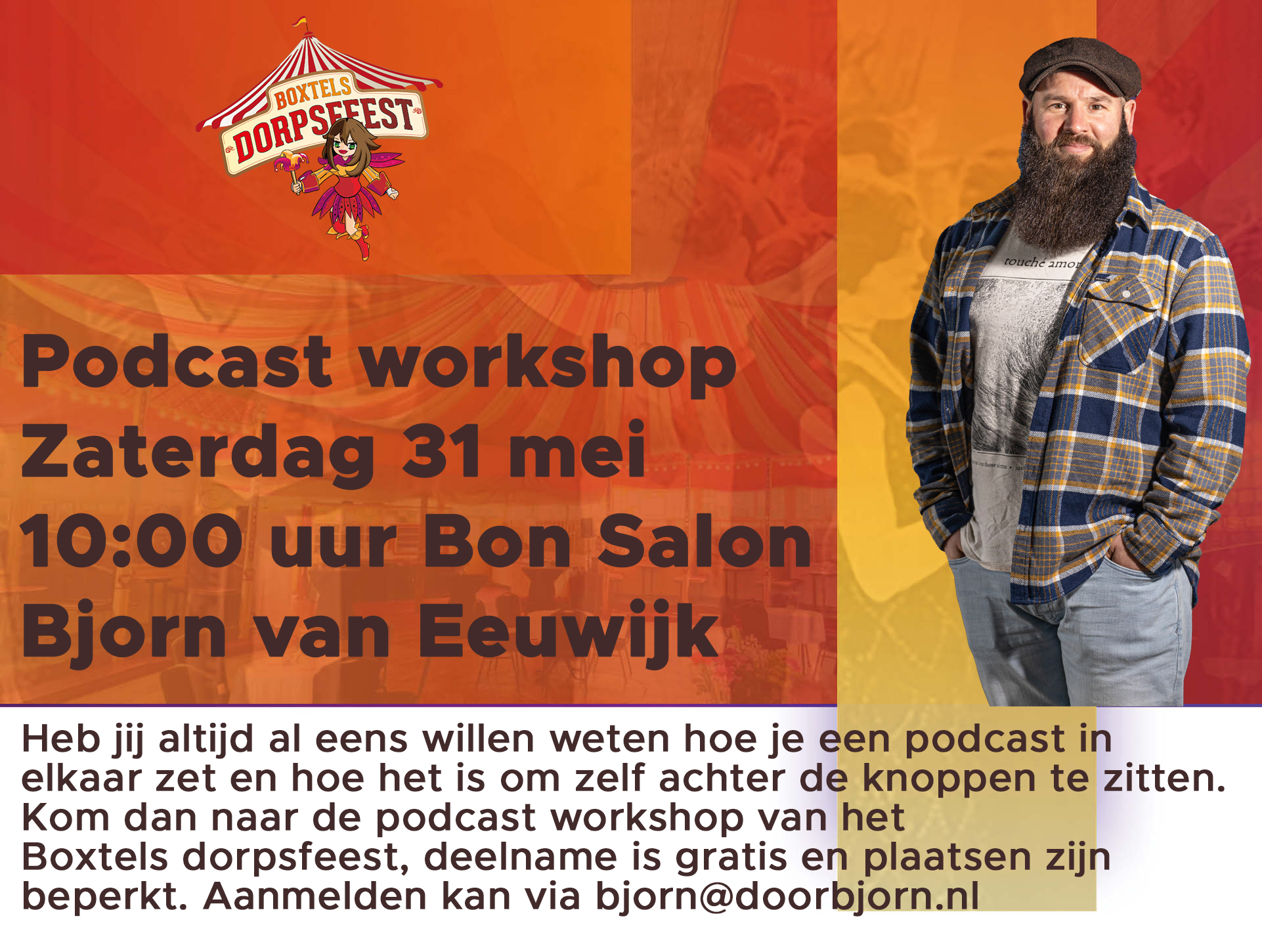 Promo podcast workshop Dorpsfeest Boxtel